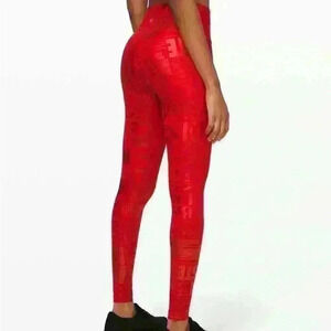 Lululemon Wunder Under High Rise 20YR Anniversary Manifesto Foil Dark Red